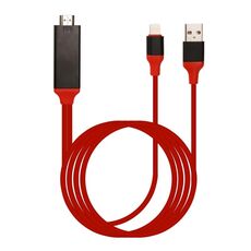 Cavo di adattatore maschio HDMI e USB da maschio a 8 pin, lunghezza: 2m (rosso)