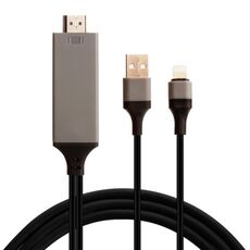 Cavo di adattatore maschio HDMI e USB da maschio a 8 pin, lunghezza: 2m (nero)