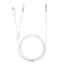 MH030 Cavo audio AUX maschio da 1 m 2 in 1 a 8 pin e maschio da 3,5 mm a maschio da 3,5 mm per iPhone, iPad, Samsung, Huawei, Xiaomi, HTC