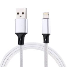 1M 2A da USB a 8 pin Nylon Weave Sync Charging Cavo di ricarica (bianco)