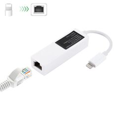 NK107A1 Cavo adattatore di rete LAN Ethernet da 8 pin a RJ45, lunghezza totale: 16 cm, NK107A1 Cavo adattatore di rete LAN Ethernet da 8 pin a RJ45 per serie iPhone/iPad, lunghezza totale: 16 cm (bianco)