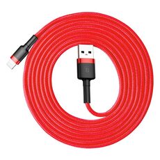 Baseus 1.5A 2M da USB a 8 pin ad alta densità Nylon Weave Cavo USB per iPhone, iPad (rosso)