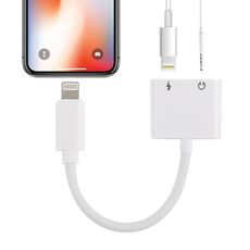 GL011 2 in 1 8 pin femmina + 3,5 mm femmina a 8 pin maschio adattatore di ricarica audio, Per iPhone XR / iPhone XS MAX / iPhone X e XS / iPhone 8 e 8 Plus / iPhone 7 e 7 Plus / iPhone 6 e 6s e 6 Plus e 6s Plus / iPad (bianco)