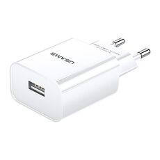 Caricabatteria da viaggio USAMS US-CC075 T18 2.1A USB singolo, spina europea (bianco)