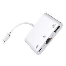 Adattatore di rete da 8 pin a RJ45 1000 Mbps + porta di ricarica + convertitore multifunzione di lettura USB della fotocamera