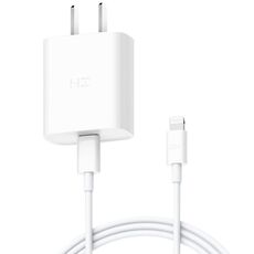Adattatore di alimentazione per caricabatterie rapido originale Xiaomi Youpin ZMI da 20 W con cavo di ricarica da tipo C / USB-C a 8 pin, spina americana (bianco)