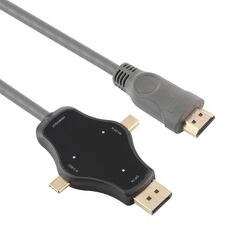 Cavo adattatore D65A da 1,8 m DisplayPort In e Mini DP In e USB-C / Type-C a HDMI 4K Uscita video