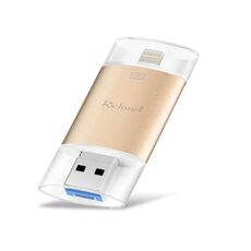 Richwell 3 in 1 32G Type-C + 8 pin + USB 3.0 doppia copertura in metallo disco flash push-pull con funzione OTG (oro)
