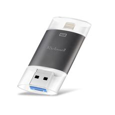 Richwell 3 in 1 16G Type-C + 8 pin + USB 3.0 doppia copertura in metallo disco flash push-pull con funzione OTG (nero)