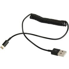 Dati di sincronizzazione USB / cavo a spirale di ricarica per iPhone, iPad (nero)