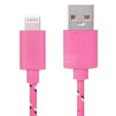 Cavo di ricarica di trasferimento dati USB da 1M Nylon per iPhone, iPad, compatibile con iOS 15.5 (Magenta)