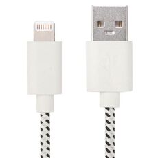 Cavo di ricarica del trasferimento di dati USB da 1M Nylon per iPhone, iPad, compatibile con iOS 15.5 (bianco)
