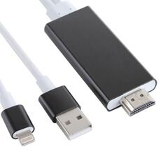 Cavo adattatore HDTV da 8 pin a HDMI con cavo di ricarica USB (nero)