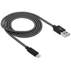 Testa di metallo in metallo netto 8 PIN a USB Data / Cavo del caricatore, Cavo di cavo: 1m (nero)