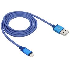 Testa in metallo stile netto 8 PIN a USB Cavo dati / Caricatore, Durata del cavo: 1m (blu)