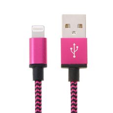 Cavo di sincronizzazione per sincronizzazione da 2 metri in tessuto / cavo di ricarica USB (Magenta)