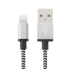 2M Stile tessuto 8 PIN a USB Sync Data / Cavo di ricarica (argento)