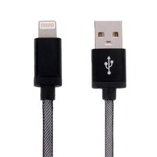 Testa in metallo stile rete USB a 8 PIN dati / cavo di caricabatterie, cavo di cavo: 25 cm (nero)