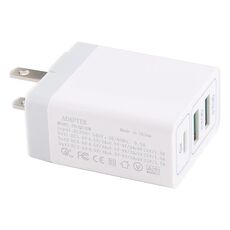 3A Max Output USB-PD + Dual QC3.0 USB Ports Caricabatterie rapido da viaggio, spina USA