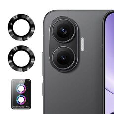 Per Redmi Turbo 4 Pro ENKAY Hat-Prince 9H Pellicola in vetro temperato per fotocamera posteriore in lega di alluminio (nero)