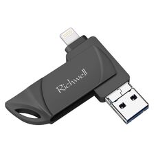 Richwell DXZ128 USB Flash Disk 128G 3 in 1 Micro USB + 8 pin + USB 3.0 compatibile IPhone e IOS (nero)