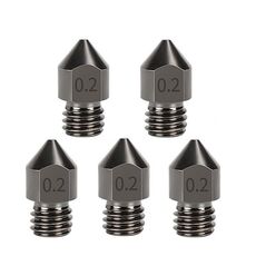 5 pezzi/confezione 1,75/0,2 mm MK8 ugello in acciaio temprato resistente alle alte temperature per stampante 3D estrusore hotend