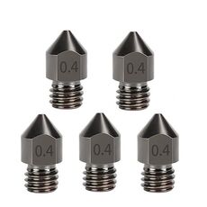 5 pezzi/confezione 1,75/0,4 mm MK8 ugello in acciaio temprato resistente alle alte temperature per stampante 3D estrusore hotend