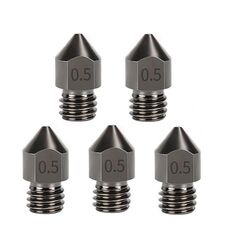 5 pezzi/confezione 1,75/0,5 mm MK8 ugello in acciaio temprato resistente alle alte temperature per stampante 3D estrusore hotend