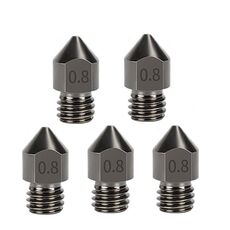 5 pezzi/confezione 1,75/0,8 mm MK8 ugello in acciaio temprato resistente alle alte temperature per stampante 3D estrusore hotend