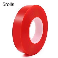 Nastro biadesivo in poliestere acrilico PET da 5 rotoli, 0,2 mm di spessore, 10 m/rotolo, larghezza: 15 mm
