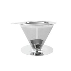 Filtro per caffè in acciaio inossidabile V60 con base per la preparazione del caffè versato, specifiche: 1-4 tazze, 600 maglie
