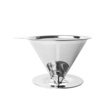 Filtro per caffè in acciaio inossidabile V60 con base per la preparazione del caffè versato, specifiche: 1-6 tazze, 600 maglie
