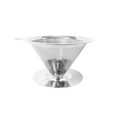 Filtro per caffè in acciaio inossidabile V60 con base per la preparazione del caffè versato, specifiche: 1-8 tazze, 300 maglie