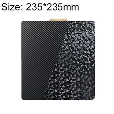 Piastra di stampa per stampante 3D bifacciale in fibra di carbonio PET e film diamantato PEO, dimensioni: 235x235 mm