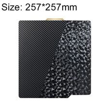 Piastra di stampa per stampante 3D bifacciale in fibra di carbonio PET e film diamantato PEO, dimensioni: 257x257 mm