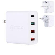 A3 PD 18W USB-C / Type-C + QC3.0 USB + Set caricabatterie da viaggio con doppia interfaccia USB, spina USA / spina europea / spina UK