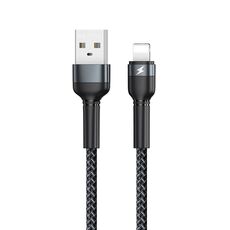 REMAX RC-124i 1M 2.4A USB a 8 pin Lega in alluminio Cavo di ricarica rapida per iPhone, iPad (nero)