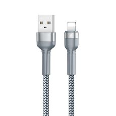 REMAX RC-124i 1M 2.4A USB a 8 pin Lega in alluminio Cavo di ricarica rapida per iPhone, iPad (argento)