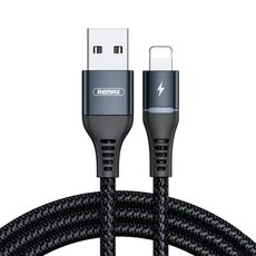 REMAX RC-152I Cavo dati respiratorio colorato da 1 m 2,4 A USB a 8 pin (nero)