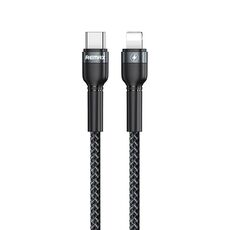 REMAX RC-171 Jany Series 1m PD20W Cavo dati di ricarica rapida con treccia in lega di alluminio da USB a 8 pin (nero)