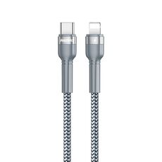 REMAX RC-171 Jany Series 1m PD20W Cavo dati di ricarica rapida con treccia in lega di alluminio da USB a 8 pin (argento)