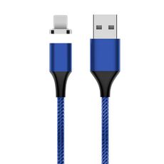 M11 3A USB a 8 pin Nylon in treno intrecciato cavo dati magnetico, lunghezza del cavo: 1m (blu)