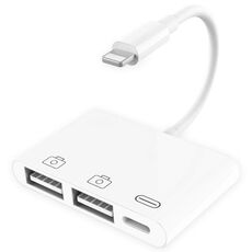 Adattatore per fotocamera 3 in 1 da 8 pin maschio a doppia porta USB femmina, supporto per sistema iOS 14