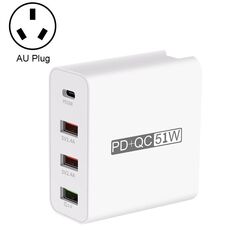 WLX-A6 Adattatore di alimentazione per caricabatterie da viaggio USB a ricarica rapida a 4 porte, spina AU