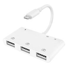 ZS-S1852 6 in 1 Adattatore per lettore di schede fotocamera OTG da 3 USB femmina a 8 pin maschio con scheda SD e TF e interfaccia di ricarica a 8 pin, compatibile con il sistema IOS 14