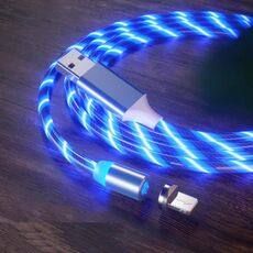 Cavo di ricarica per telefono cellulare con streamer colorato da USB a 8 pin, lunghezza: 1 m (luce blu)