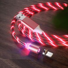 Cavo di ricarica per telefono cellulare con streamer colorato da USB a 8 pin, lunghezza: 1 m (luce rossa)