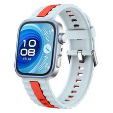 Cinturino in silicone bicolore a righe verticali per Huawei Watch Fit 4 / Fit 4 Pro / Fit 3 (blu e rosso)