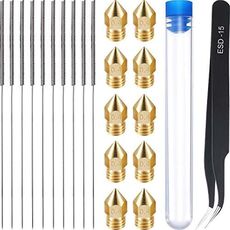 Kit di pulizia ugelli per stampante 3D 22 in 1, ugello MK8, ago di pulizia in acciaio inossidabile da 0,4 mm