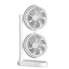 Ventilatore da scrivania a doppia testa, oscillante, regolabile a 360 gradi, ventilatore di raffreddamento portatile a 3 velocità senza batteria